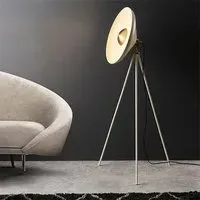 Silvis Coned Floor Lamp with Adjustable Head - White, Metal