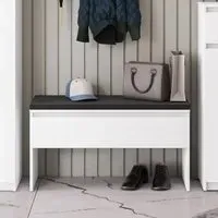 Silvis Hallway Seating Bench with Storage - White