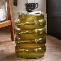 Silvis Mouth Blown Glass Side Table - Forest