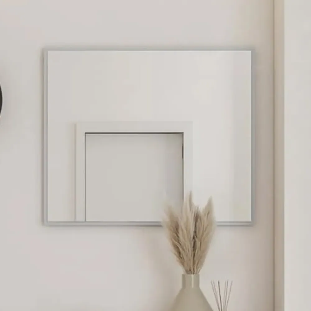 Silvis Wall Mirror - Grey, Wood image