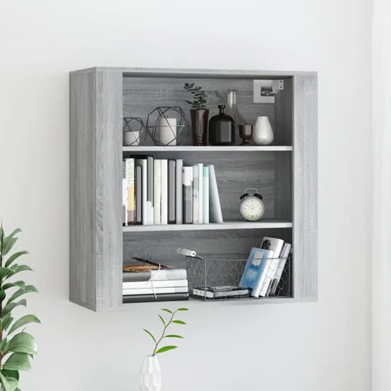 Silvis Wall Shelving Unit - Grey Sonoma Oak, Engineered Wood