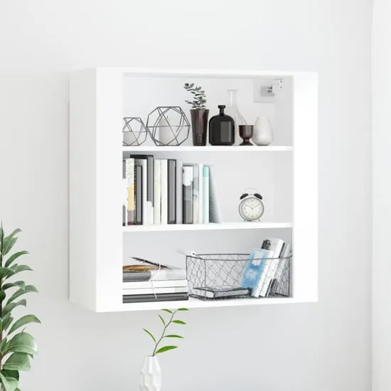 Silvis Wall Shelving Unit - White, Engineered Wood