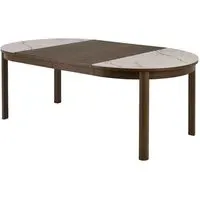Simcoe Round Extendable Dining Table - White, Ceramic