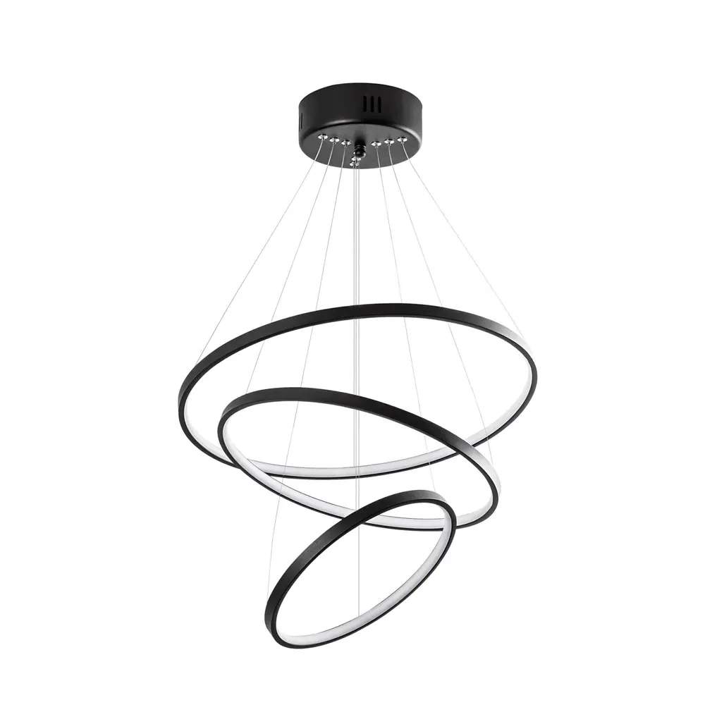Simit Circular Chandelier Light - Black, Metal product