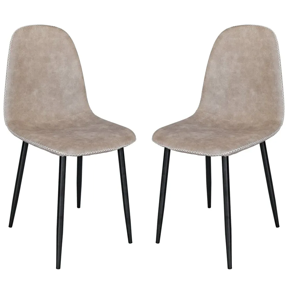 Simons Dining Chairs Set of 2 - Fawn, Faux Leather image