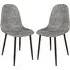Simons Dining Chairs Set of 2 - Grey, Faux Leather