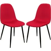 Simons Dining Chairs Set of 2 - Red, Fabric