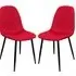 Simons Dining Chairs Set of 2 - Red, Fabric
