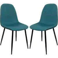 Simons Dining Chairs Set of 2 - Teal, Fabric