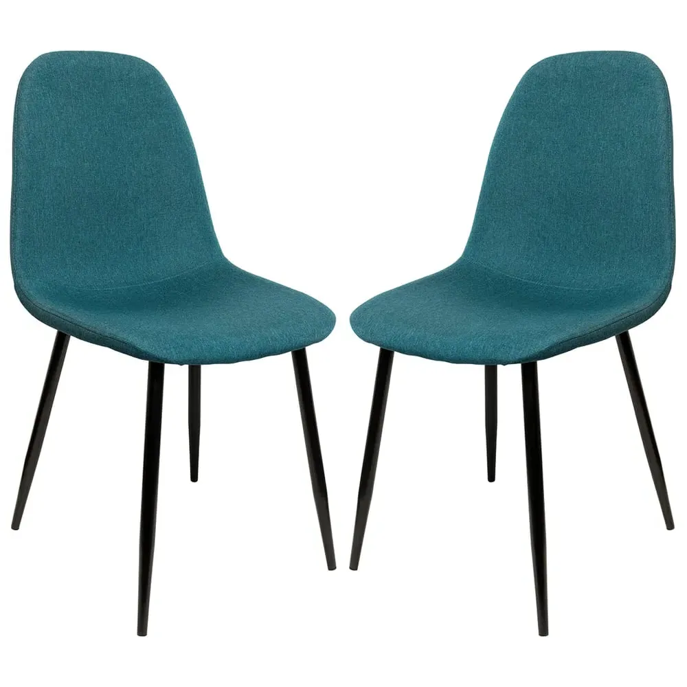 Simons Dining Chairs Set of 2 - Teal, Fabric