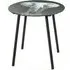 Simons Round Side Table - Black, Glass