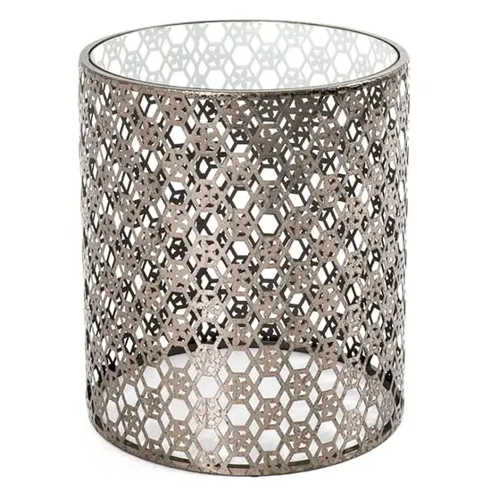 Simons Round Side Table - Bronze, Glass