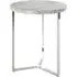 Simons Round Side Table - Concrete Effect, Chrome