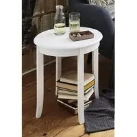 Simons Round Side Table - White