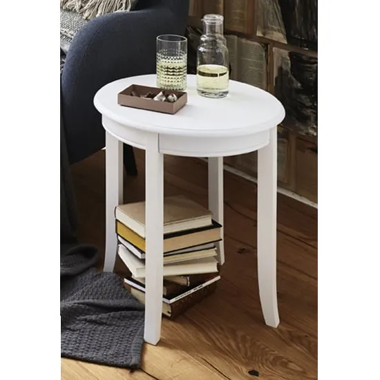 Simons Round Side Table - White