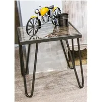 Simons Square Glass Side Table - Anthracite, Metal alternate view