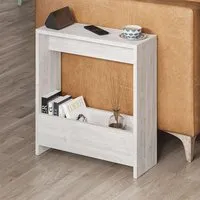 Simpi Side Table with Magazine Rack - Ancient White, Particle Board alternate view