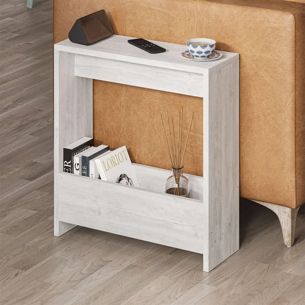 Simpi Side Table with Magazine Rack - Ancient White, Particle Board product