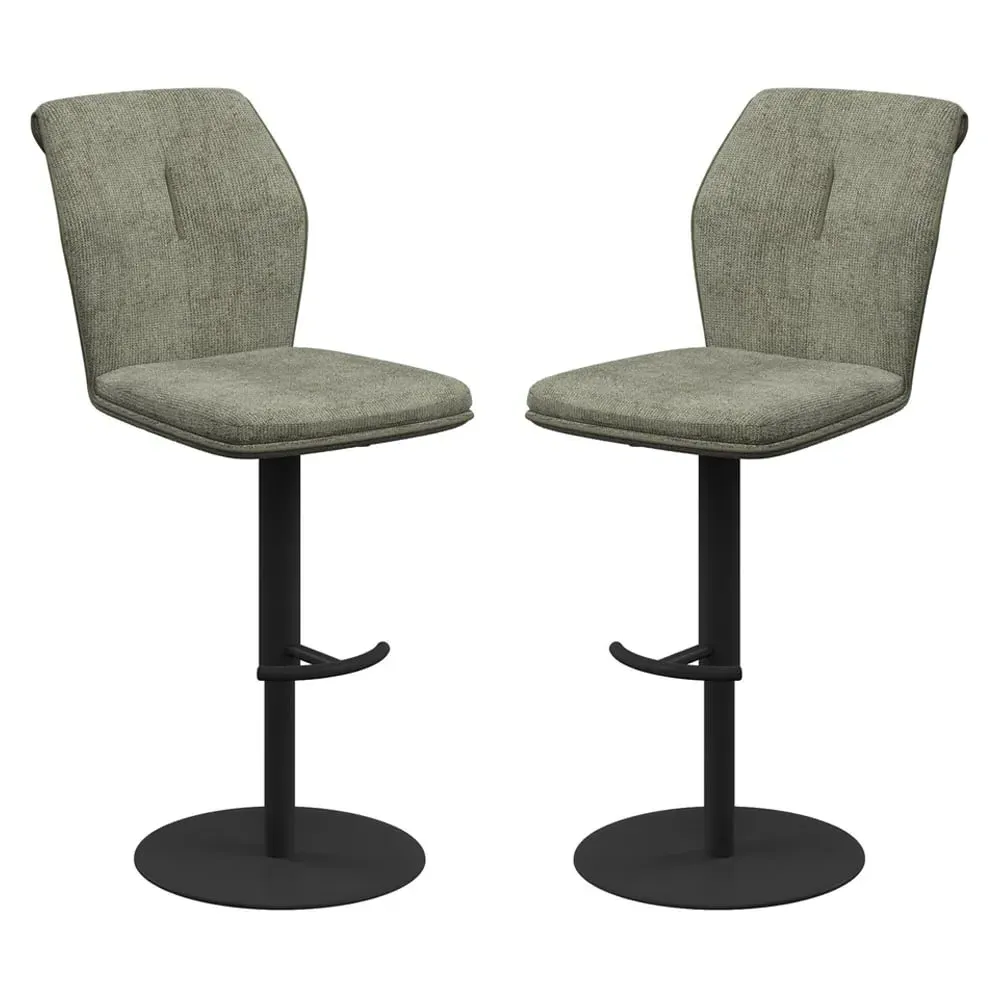 Simsbury Bar Chairs Pair - Green, Fabric image