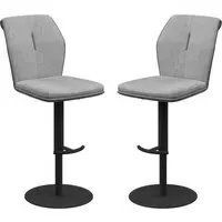 Simsbury Bar Chairs Pair - Grey, Fabric