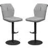 Simsbury Bar Chairs Pair - Grey, Fabric