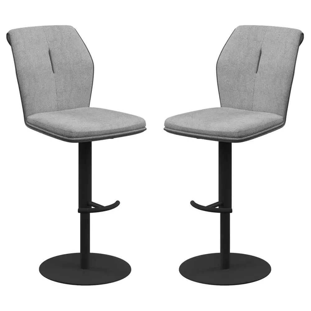 Simsbury Bar Chairs Pair - Grey, Fabric