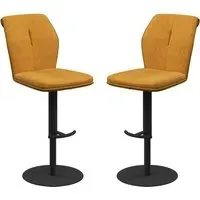Simsbury Bar Chairs Pair - Mustard, Fabric