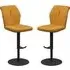 Simsbury Bar Chairs Pair - Mustard, Fabric