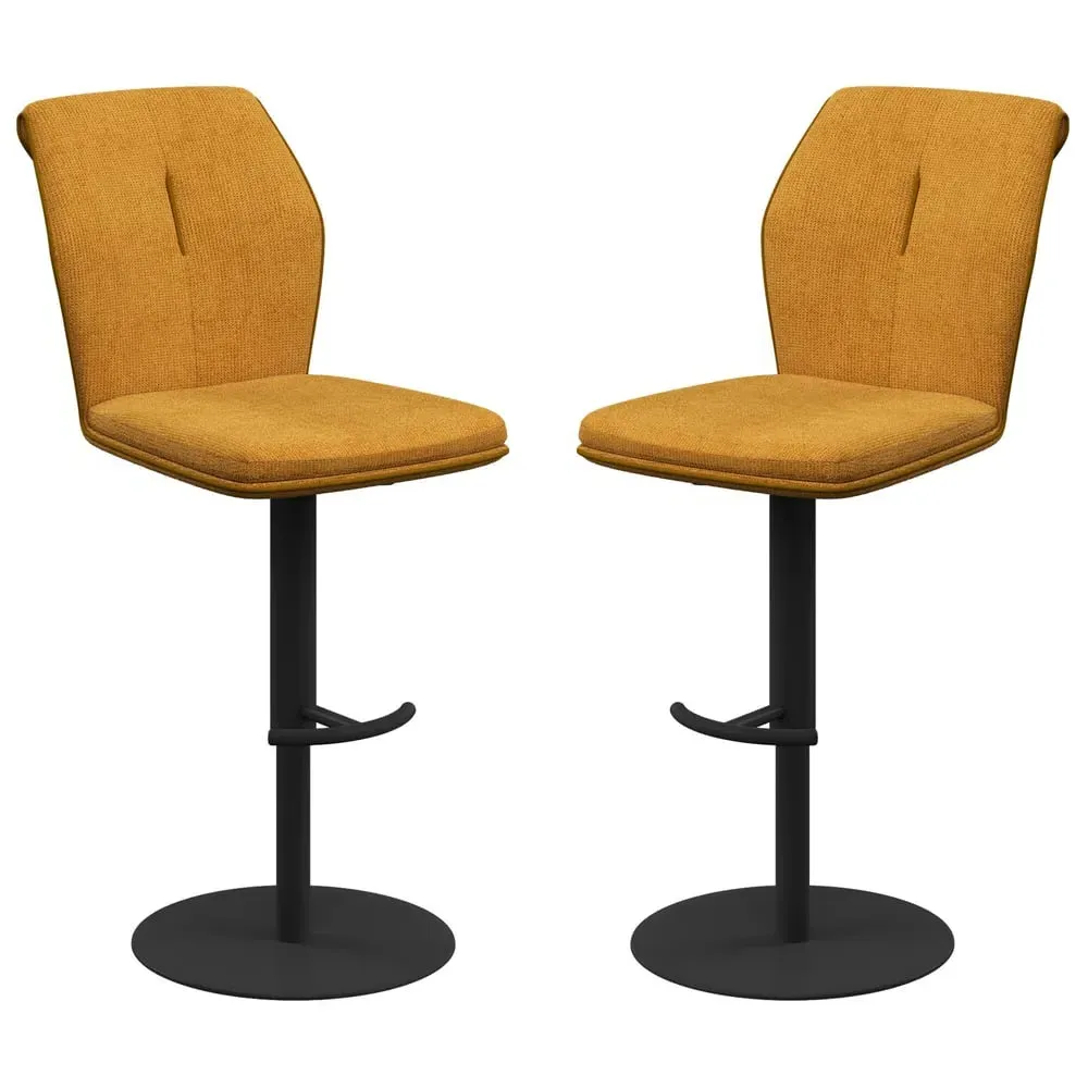 Simsbury Bar Chairs Pair - Mustard, Fabric
