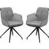 Simsbury Dining Armchairs Pair - Grey, Fabric