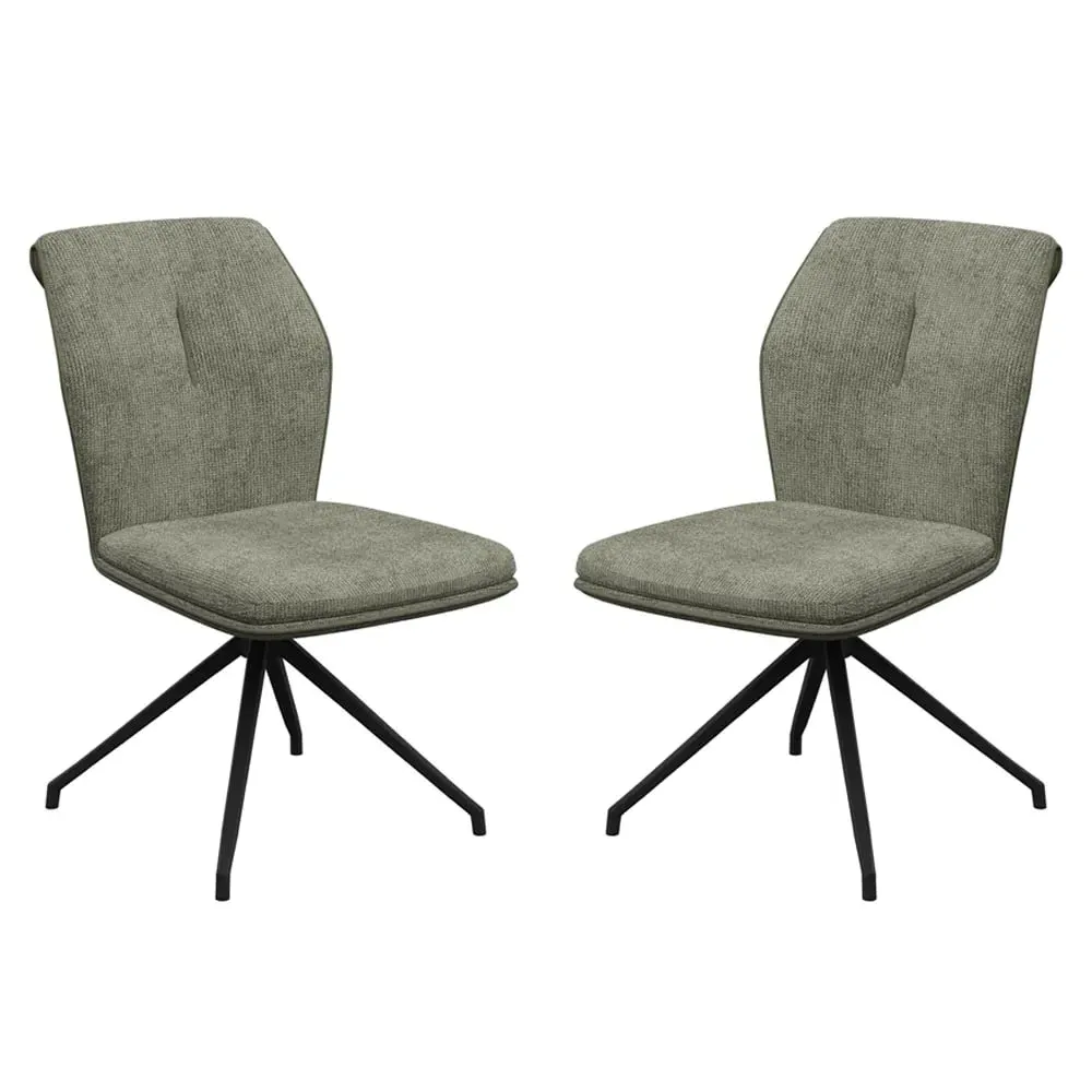 Simsbury Dining Chairs Pair - Green, Fabric image