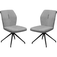 Simsbury Dining Chairs Pair - Grey, Fabric