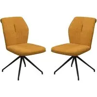 Simsbury Dining Chairs Pair - Mustard, Fabric