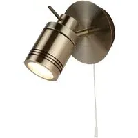 Single Light Bathroom Spot Wall Bracket - Antique Brass