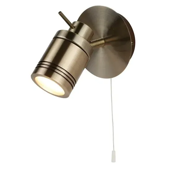 Single Light Bathroom Spot Wall Bracket - Antique Brass image