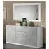 Sion 2 Door Sideboard with Mirror - White, Concrete Effect