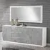 Sion 3 Door Sideboard with Mirror - White, Concrete Effect