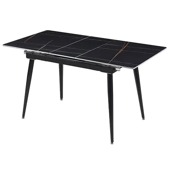 Sion Extendable Dining Table - Black, Sintered Ceramic Stone