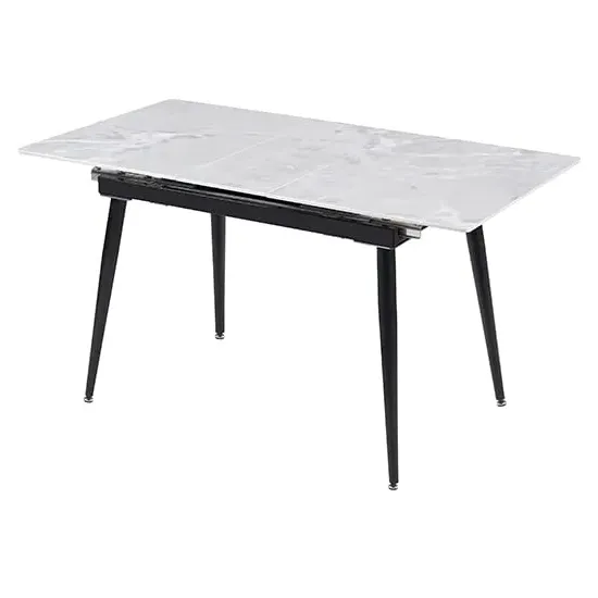 Sion Extendable Dining Table - White, Sintered Ceramic Stone