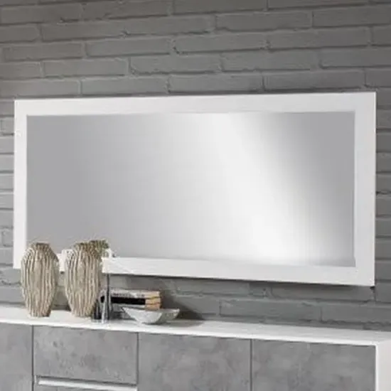 Sion Large Rectangular Wall Mirror - White, MDF