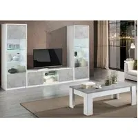 Sion Living Room Set with Coffee Table - White Beton