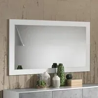 Sion Small Rectangular Wall Mirror - White, MDF