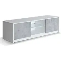 Sion TV Stand 2 Doors with LED - White, MDF