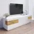 Sioux High Gloss TV Stand with 6 Drawers - White, Oak