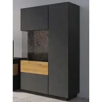 Sioux Right Display Cabinet with LED - Matera, Oak