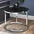 Sioux Round Coffee Table - Black Glass, Chrome
