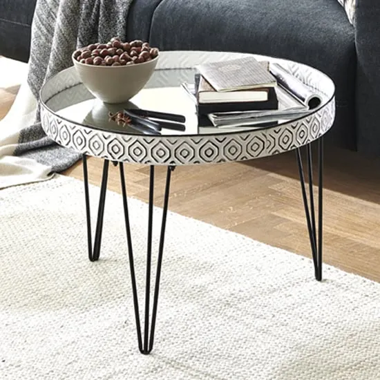 Sioux Round Coffee Table - White, Mirror image