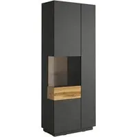 Sioux Tall Right Display Cabinet with LED - Matera, Oak