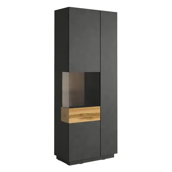 Sioux Tall Right Display Cabinet with LED - Matera, Oak