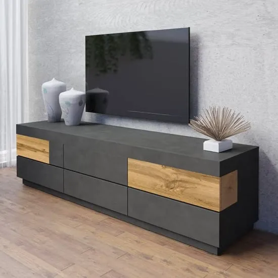 Sioux TV Stand with 6 Drawers - Matera, Wotan Oak image